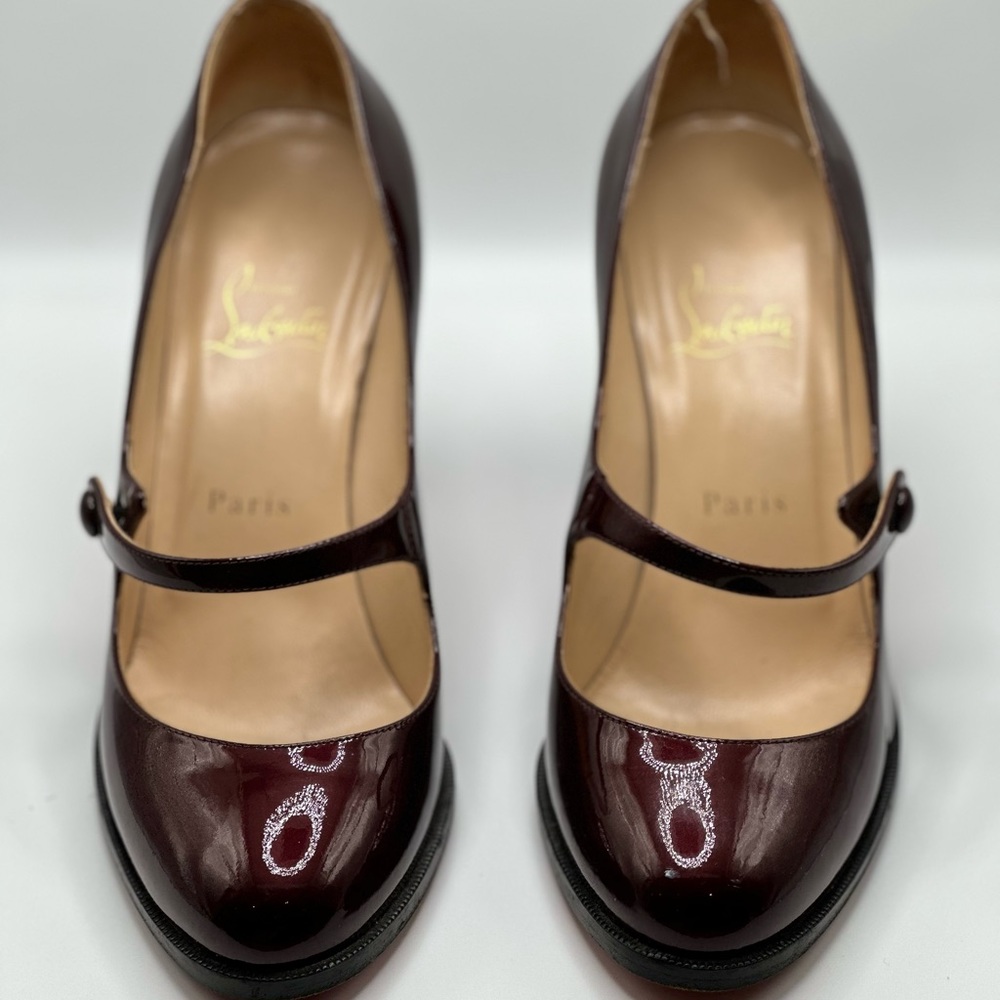 Christian Louboutin Top Street Mary Jane Shoes. I have circled the imperfections